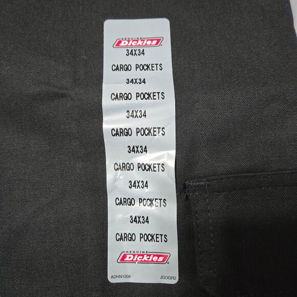 Dickies Sz 34x34 Mens Black Cargo Pockets Pants - Picture 4 of 5